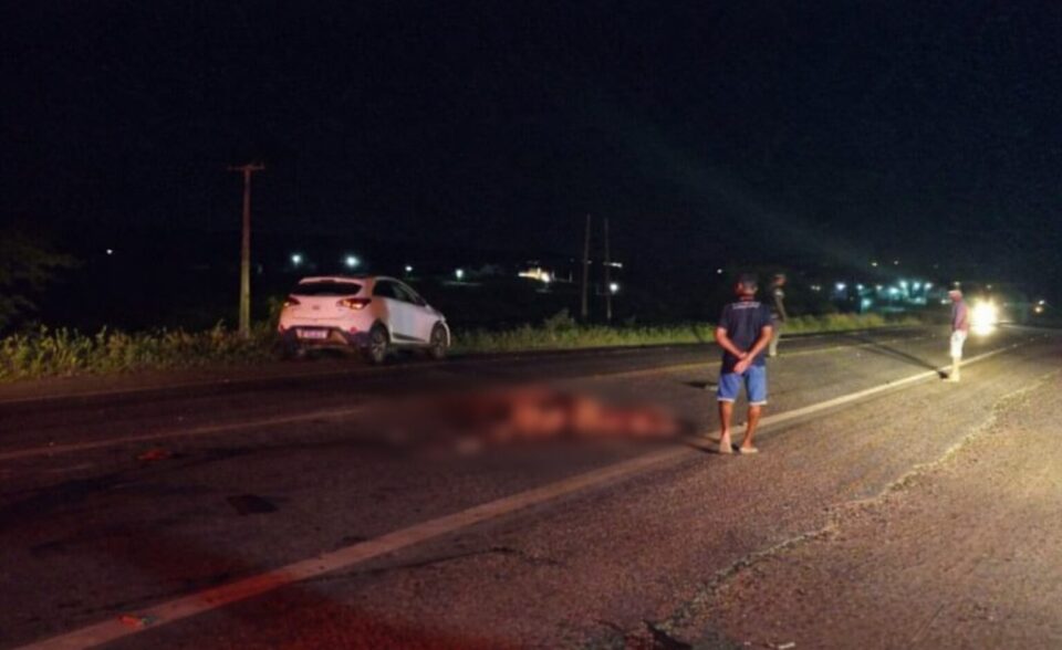 Colisão entre carros e cavalo deixa animal morto na BR-226, em Santa Cruz